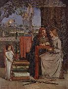 Dante Gabriel Rossetti The Girlhood of Mary Virgin Spain oil painting artist
